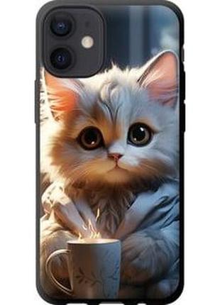 Чехол на iphone 12 mini white cat "5646b-2071-71002"