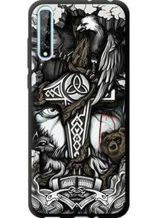 Чехол на huawei p smart s тату викинг "4098b-1813-71002"