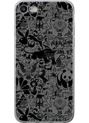 Чехол на iphone 8 чёрно-серый стикер бомбинг "2432u-1031-71002"