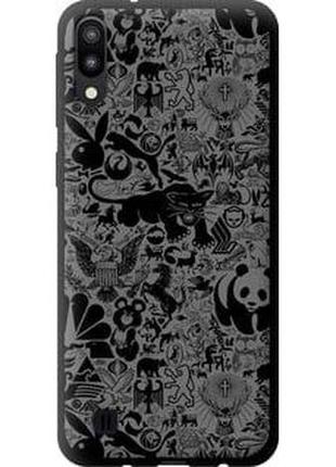 Чехол на samsung galaxy m10 чёрно-серый стикер бомбинг "2432b-1661-71002"