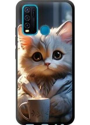 Чехол на vivo y30 white cat "5646b-2154-71002"