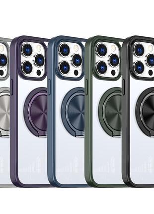 Tpu+pc чехол metal ring with magsafe для apple iphone 14 pro max (6.7")
