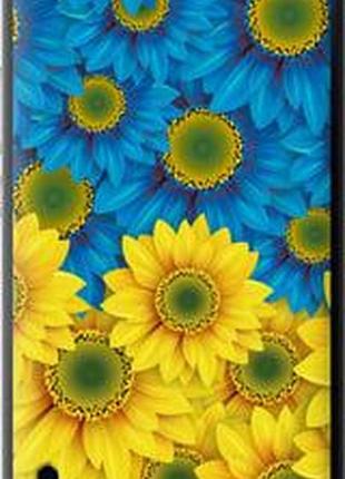 Чехол на huawei honor 6 plus жёлто-голубые цветы "1048u-179-71002"