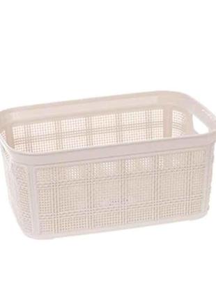 Кошик д/дрібн. jute прям. б/кр з/руч 21х14х10 2,5л кремовий тм akay plastik