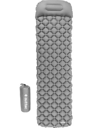 Надувний килимок outtec 195х55х5см з подушкою соти сірий