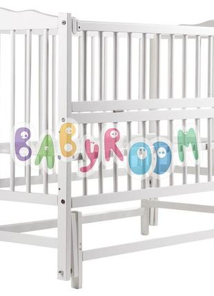 Ліжко babyroom веселка dvmo-2 маятник, відкидний бік бук білий