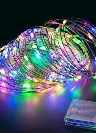 Гірлянда на батарейках роса 100led 10м мульті тм китай