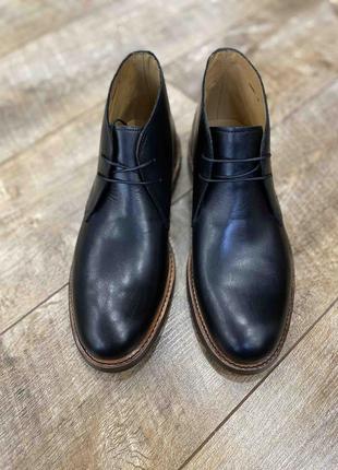 Шкіряні класичні чоловічі чорні демісезонні осінні весняні черевики чукка gordon bross 🇩🇪 chukka 40 розмір