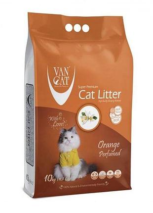 Наповнювач для котячого туалету van cat orange бентонітовий грудкувальний 10 кг (12 л) ((8699245857474)