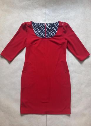 Брендовое красное платье футляр лапша next, 10 размера.