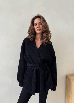 Теплий оверсайз кардиган з кишенями