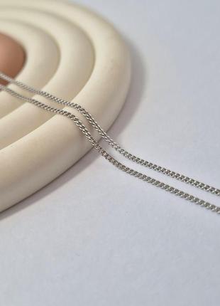 Срібний ланцюжок ланцюг панцир 45 см срібло 925 проби родоване 2.30г 804р2/45