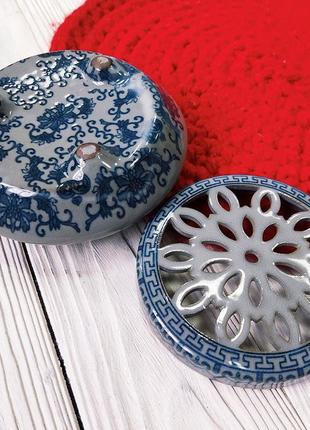 Античная керамическая курильница для благовоний с ручной росписью + комплект благовоний