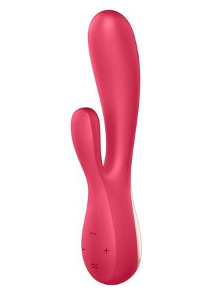 Смарт вибратор-кролик satisfyer mono flex red, 2 мотора, управление через интернет