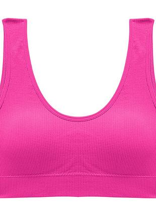 Топ женский в рубчик lesko b01# l 80 abc розовый электрик с нерегулируемыми бретелями