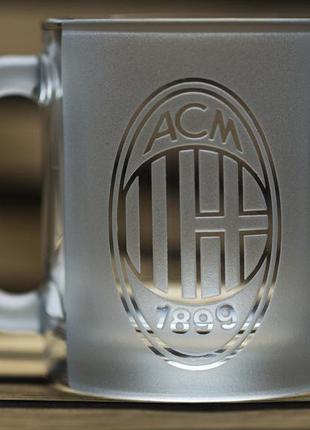 Подарочная чашка для кофе чая 320 мл с гравировкой фк милан ac milan