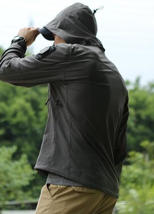 Куртка вітровка вітрозахисна blue label fog windproof soft-shell emerson сіра s6 фото