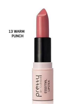 Помада для губ pretty by flormar essential lipstick 013 — warm punch