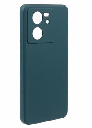 Чехол fiji style для xiaomi 13t / 13t pro силикон бампер с защитой блока камер темно-зеленый