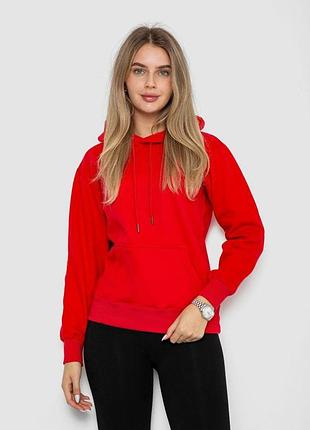 Худи женский на флисе, цвет красный, 242r053