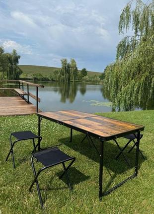 Стол чемодан + 4 стула. 120см. раскладной столик для пикника и отдыха...