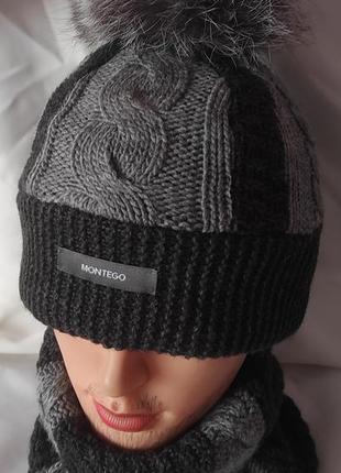 Шапка та баф для хлопчика зимова шапка шапка з помпоном