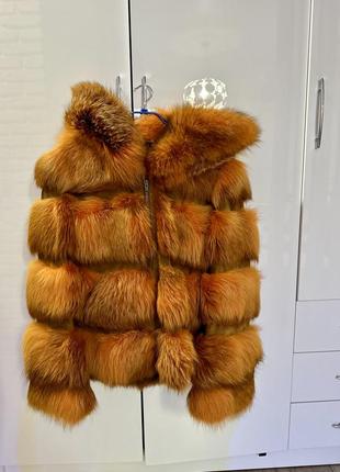 Шуба натуральна з хутора лисиці