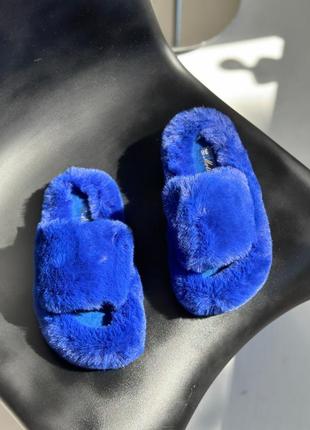 Тапочки из эко меха, меховые тапочки, трендовые модные тапочки пухнастые, комнатные...