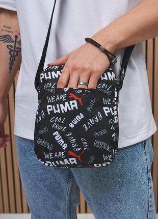 Мессенджер пума puma барсетка сумка брендовая барсетка барсетка кожаная барсетка на плечо лого мікс