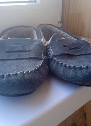 Тапки на меху с натуральной замши