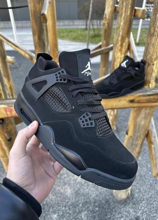 Кросівки nike air jordan 4 retro (black mat)3 фото