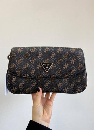 Женская сумочка guess канвас коричневая 27 х 15 х 5 см