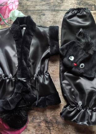 Карнавальний костюм для хлопчика "чорний кіт".