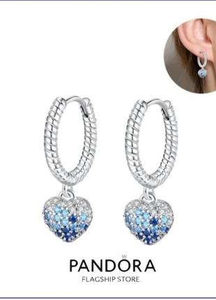Сережки срібло оригінальні стильні кільця silver_pandora