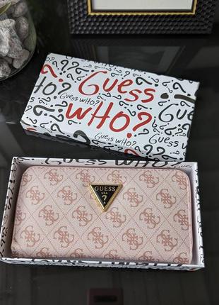 Женский кошелек guess большой цвет пудра гесс люкс качество