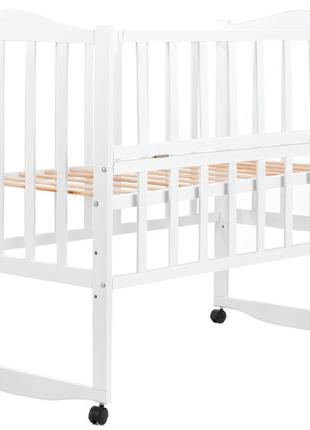 Кровать babyroom зайчонок zl-101 откидной бок белый