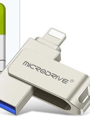 Флешка для айфона и компьютера microdrive на 64gb usb 3.0 для iphone флешка для ipad silver