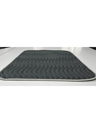 Пелюшки і підстилки для собак багаторазові всмоктуючі 75х90, килимок пелюшки для собак непромокаючі сірий3 фото