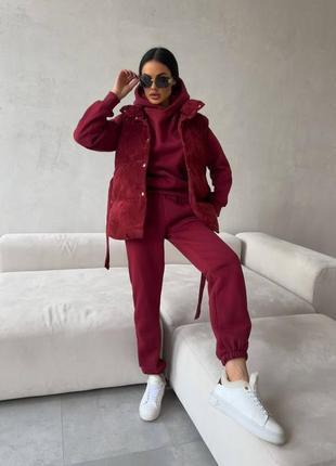 Костюм тройка теплый в стиле miu miu 3 цвета