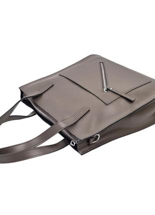 Модна сумка шопер жіноча натуральна шкіра темно-сірий арт.zd7122 d.grey eteral smile (54)