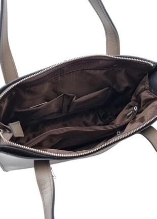 Модна сумка шопер жіноча натуральна шкіра темно-сірий арт.zd7122 d.grey eteral smile (54)