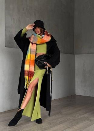 Шарф теплий в стилі acne studios кольоровий  райдуга товстий довгий