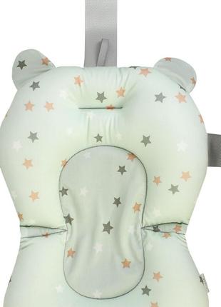 Матрацик килимок для дитини у ванну з кріпленнями bestbaby 330p green stars2 фото