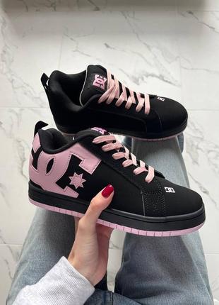 Женские кроссовки dc court graffik black pink