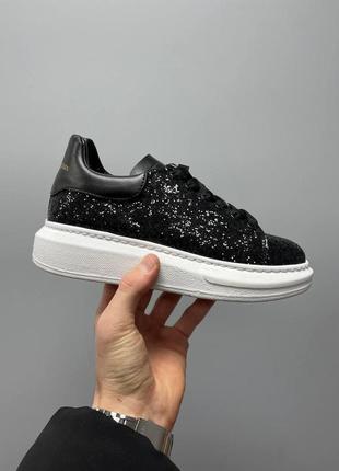 Женские кроссовки alexander mcqueen glitter black