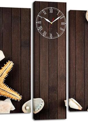 Настінний годинник-картина на полотні декор карпати 80x120 см (chf41)