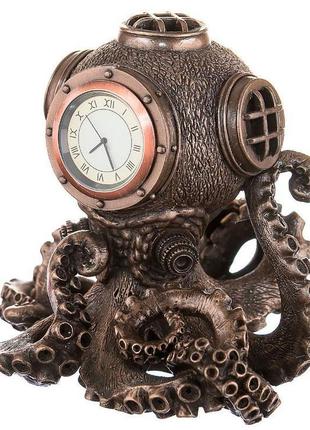 Настільний годинник восьминіг 14 см veronese al30466 коричневий