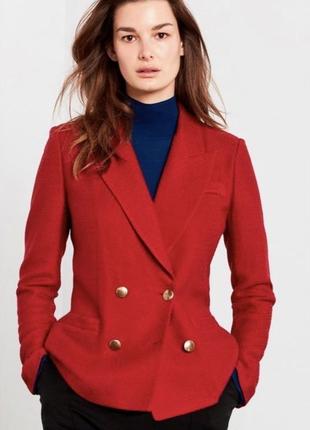 Червной двубортный короткий жакет zara
