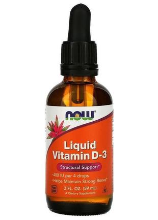 Рідкий вітамін д3 now foods liquid vitamin d-3 60 мл