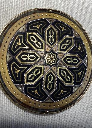 Брошь дамаскин круглая винтаж